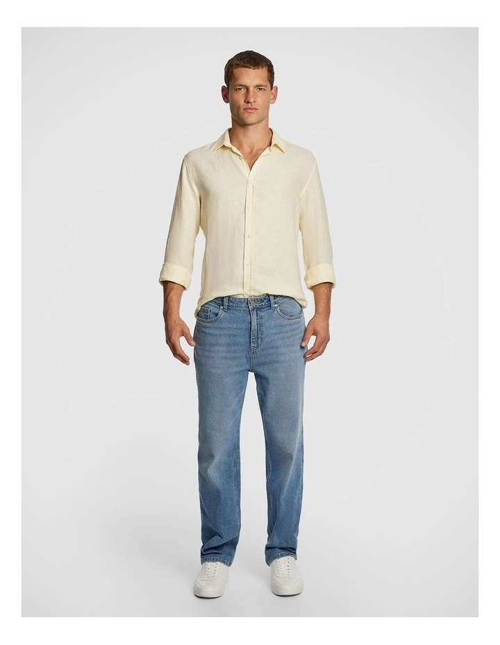 West Hampton Pure Linen Shirt in Yellow image 6