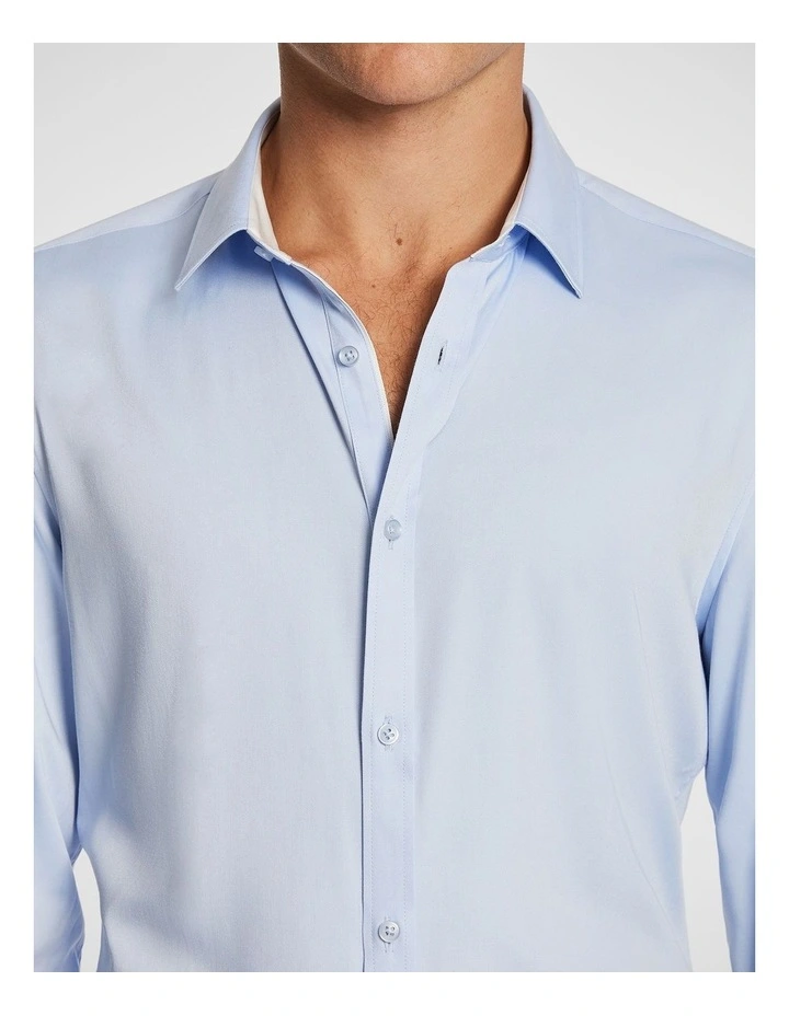 Heathcoat Slim Bamboo Shirt in Light Blue image 3