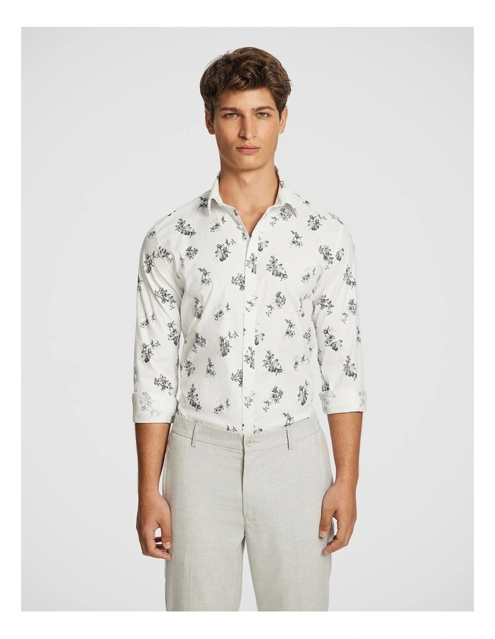 Palisade Slim Floral Shirt in Light Grey image 1