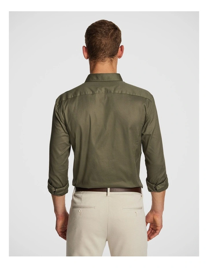 Euro Muscle Fit Shirt in Khaki image 2