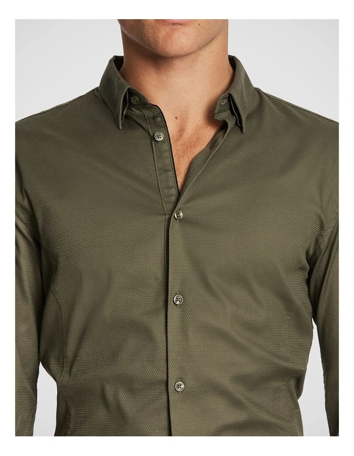 Euro Muscle Fit Shirt in Khaki image 3