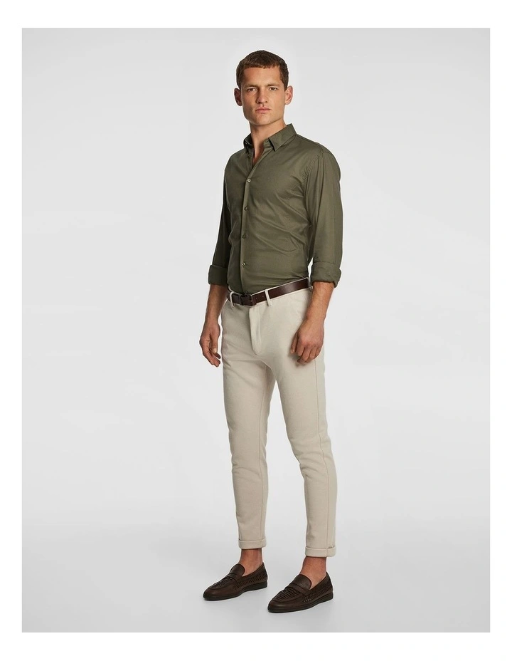 Euro Muscle Fit Shirt in Khaki image 4