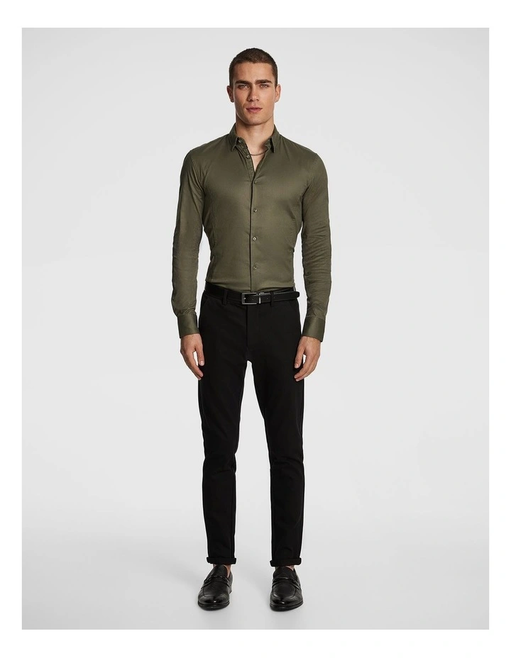 Euro Muscle Fit Shirt in Khaki image 5
