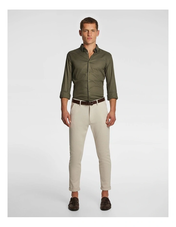 Euro Muscle Fit Shirt in Khaki image 5
