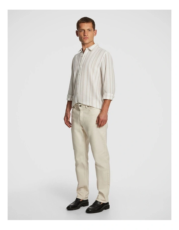 Island Stripe Textured Shirt in White image 4