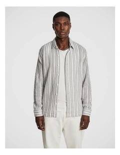 Moloka Stripe Textured Shirt in Multi