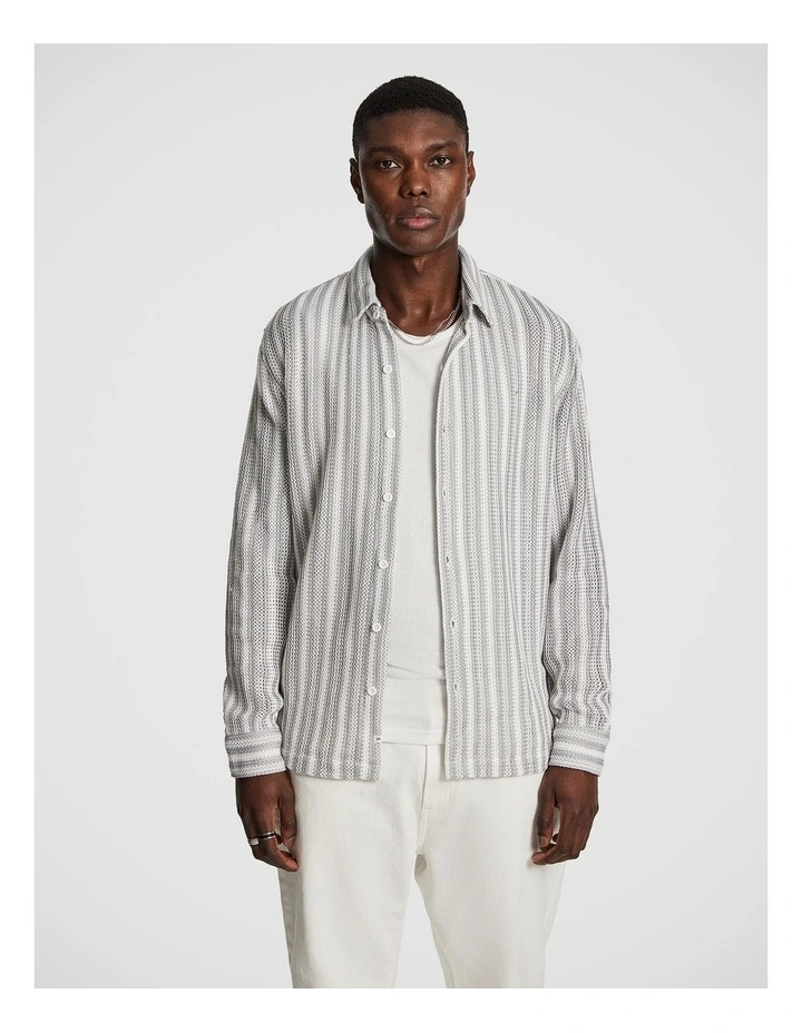 Moloka Stripe Textured Shirt in Multi image 1