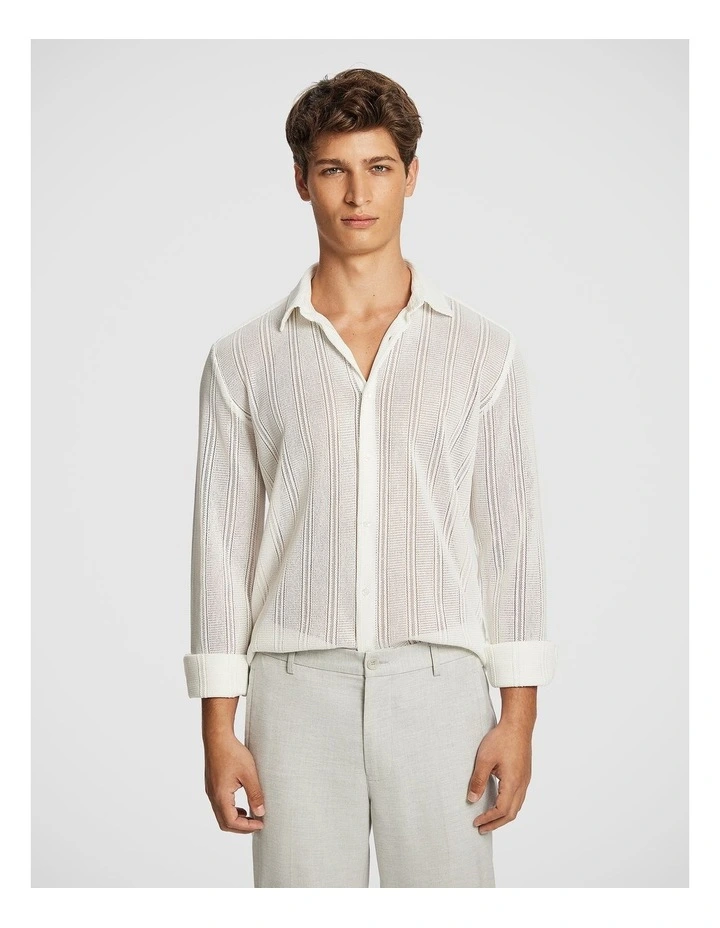 Enrique Textured Shirt in White image 1