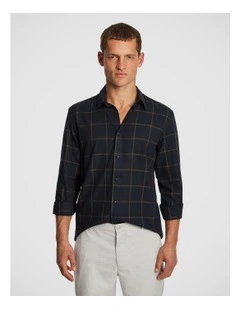 Riggo Check Shirt in Navy