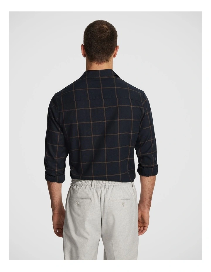Riggo Check Shirt in Navy image 2