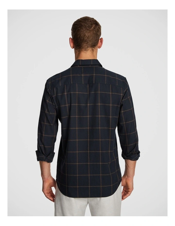 Riggo Check Shirt in Navy image 2