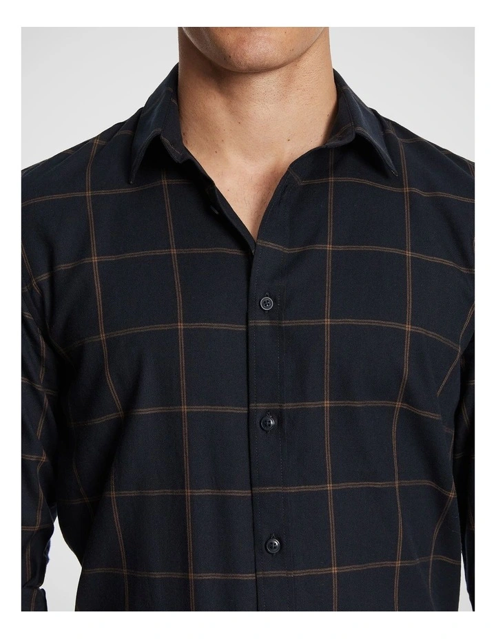 Riggo Check Shirt in Navy image 3