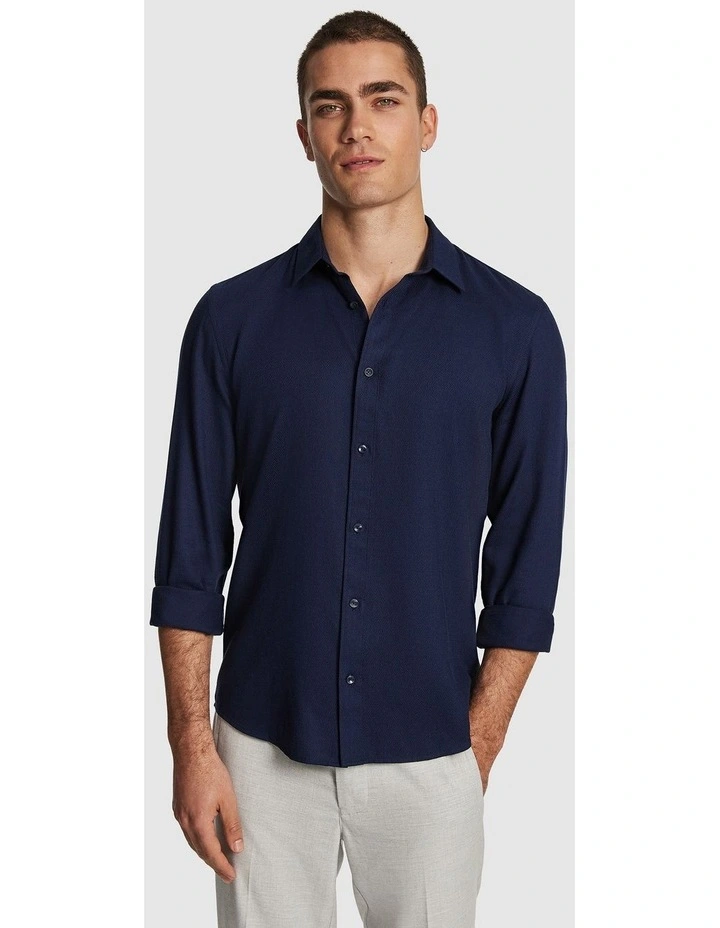 Anderson Textured Shirt in Navy image 1