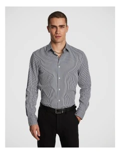Wilson Slim Micro Check Shirt in Navy