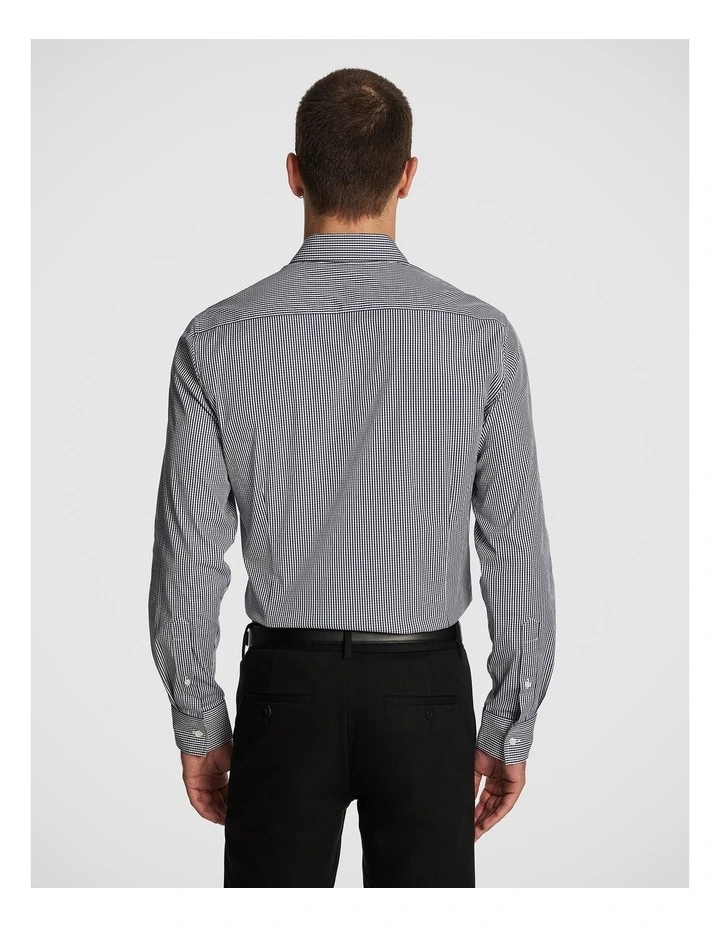 Wilson Slim Micro Check Shirt in Navy image 2