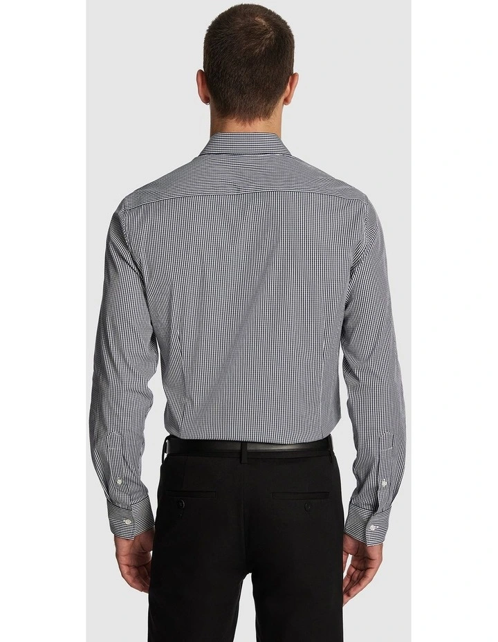 Wilson Slim Micro Check Shirt in Navy image 2
