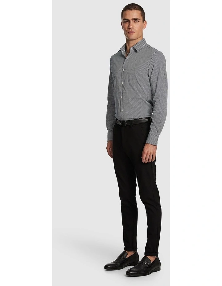 Wilson Slim Micro Check Shirt in Navy image 4