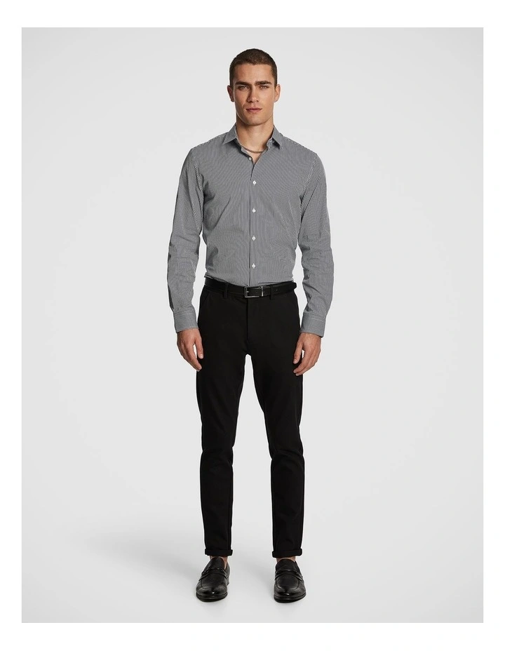 Wilson Slim Micro Check Shirt in Navy image 5