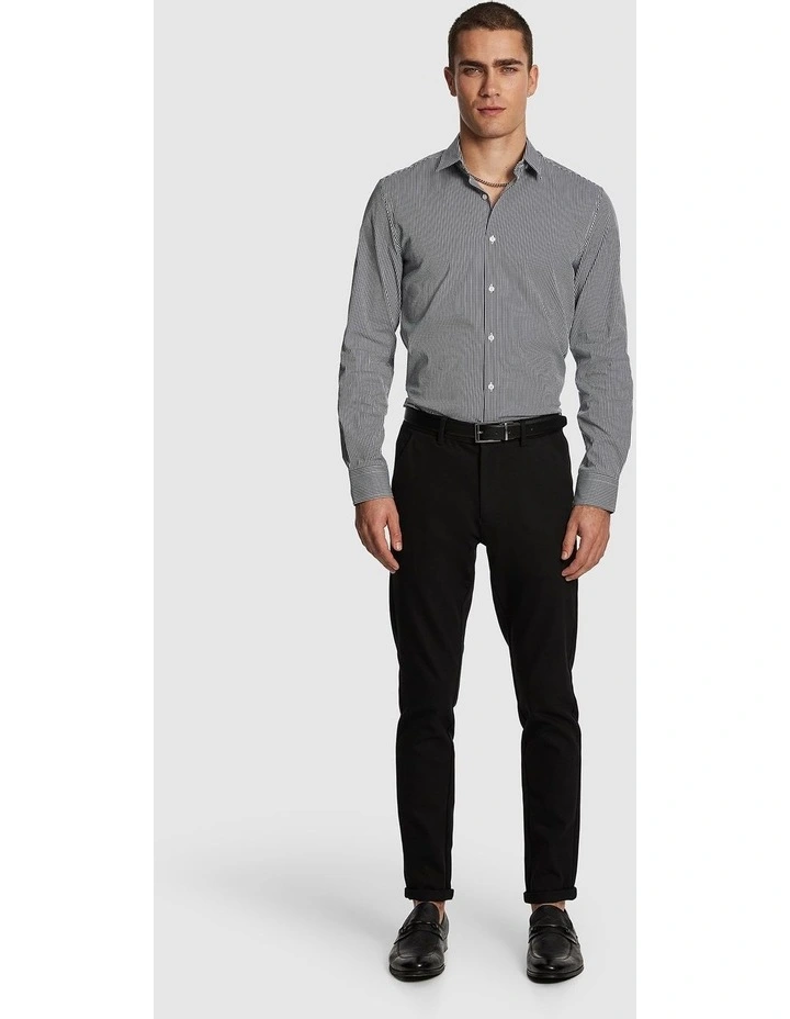 Wilson Slim Micro Check Shirt in Navy image 5