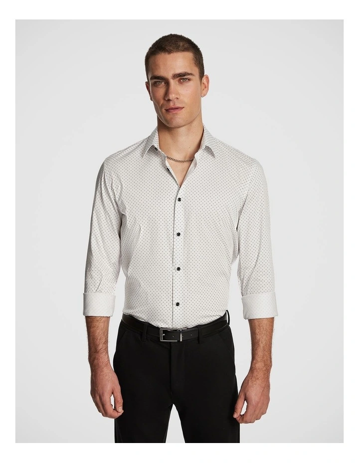 Morris Slim Geo Shirt in White image 1