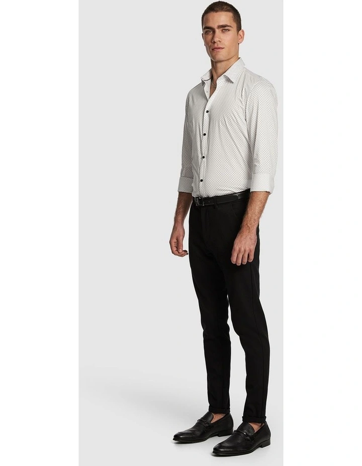 Morris Slim Geo Shirt in White image 4