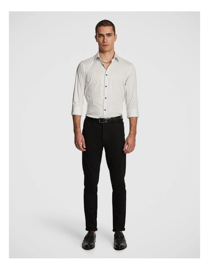 Morris Slim Geo Shirt in White image 5