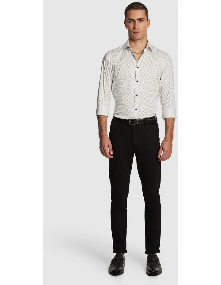 Morris Slim Geo Shirt in White image 5