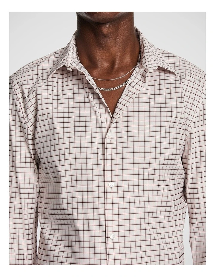 Bailey Slim Check Shirt in Berry image 3