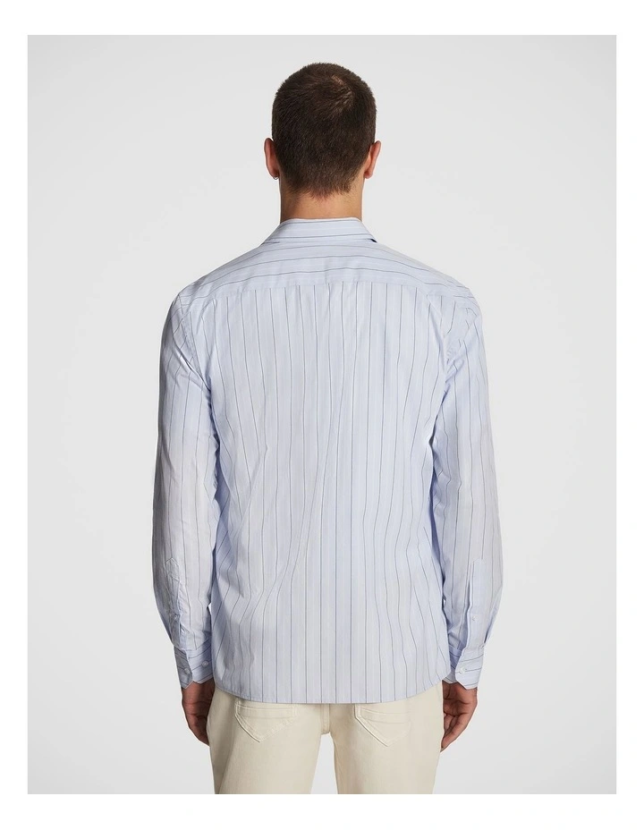 Bennett Stripe Relaxed Shirt in Blue image 2