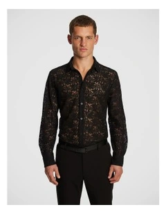 Julian Lace Shirt in Black