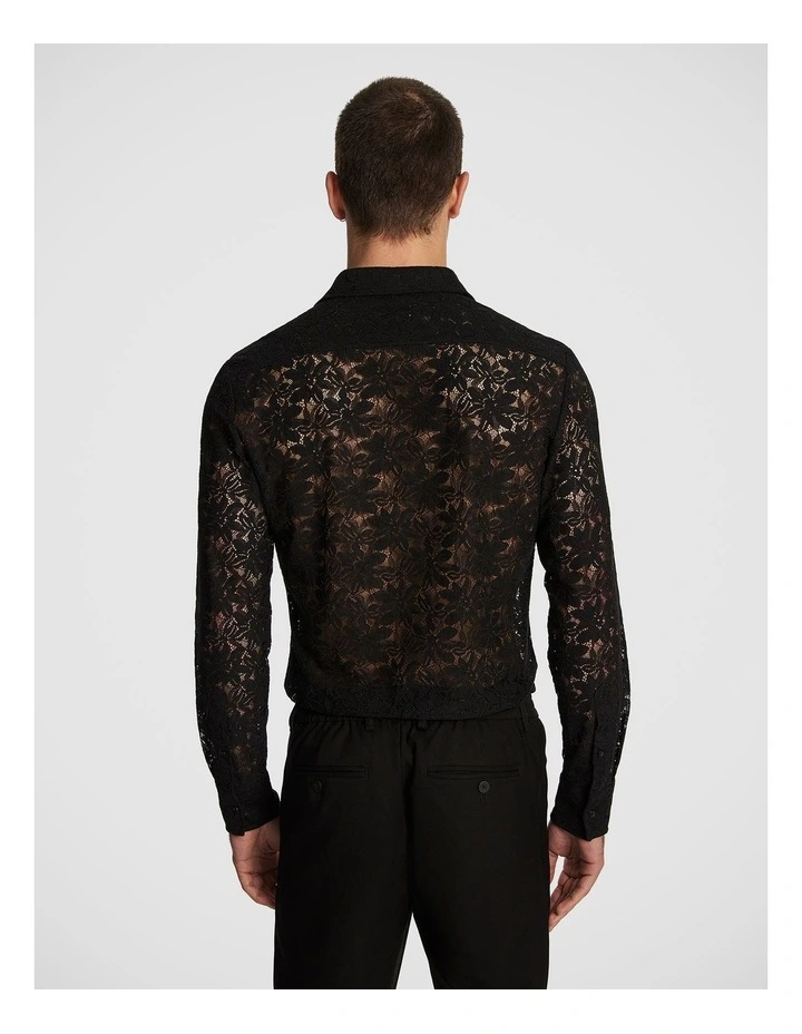 Julian Lace Shirt in Black image 2