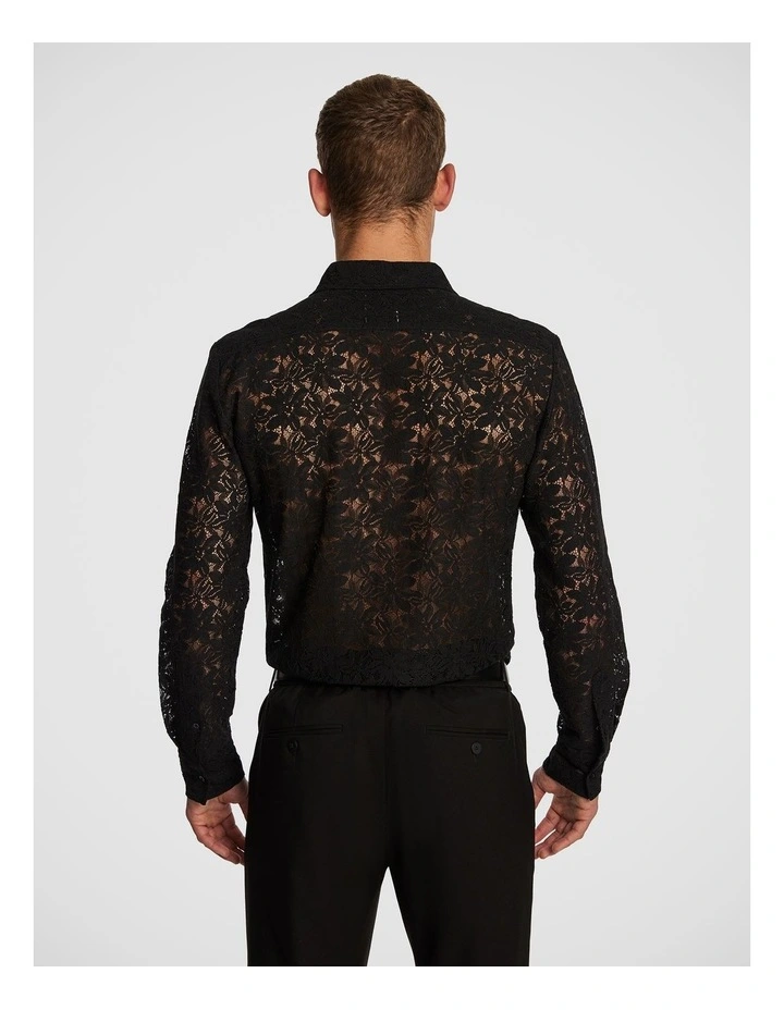Julian Lace Shirt in Black image 2