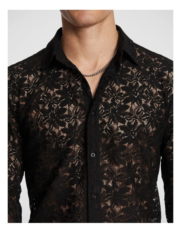 Julian Lace Shirt in Black image 3