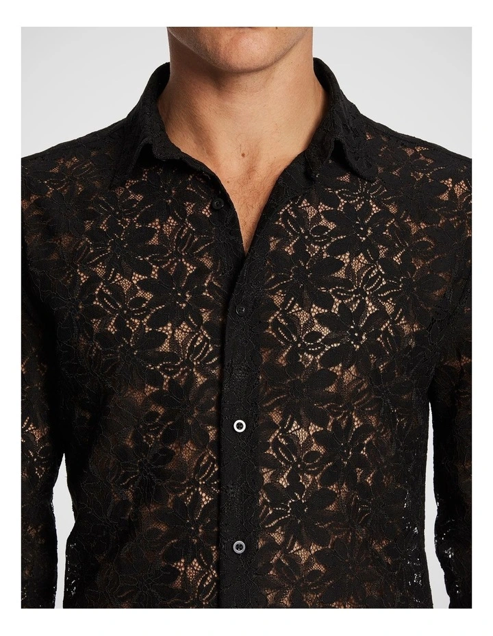 Julian Lace Shirt in Black image 3