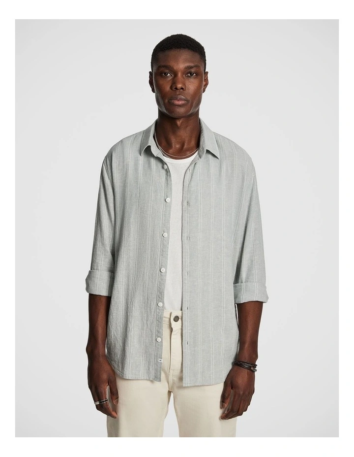 River Stripe Shirt in Mint image 1