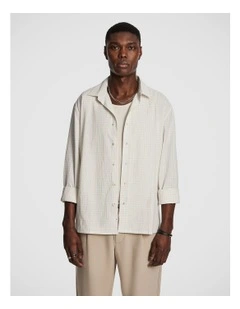 Brixton Check Relaxed Shirt in Natural