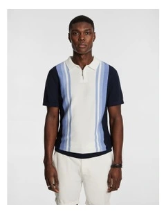 Orson Knit Polo Shirt in Blue