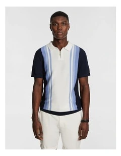 Orson Knit Polo Shirt in Blue