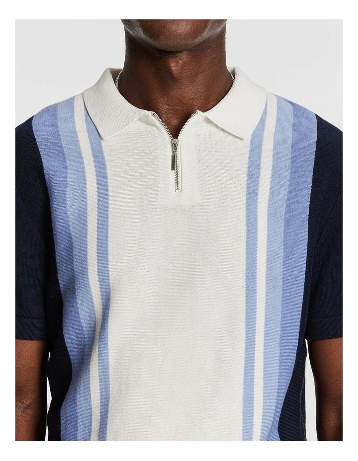 Orson Knit Polo Shirt in Blue image 3