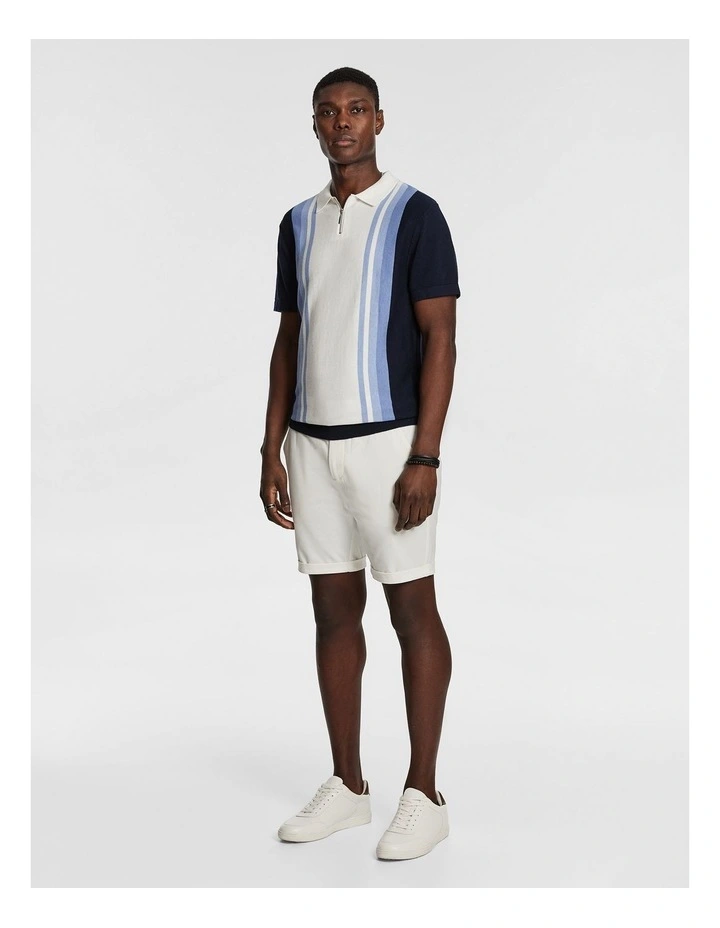 Orson Knit Polo Shirt in Blue image 4