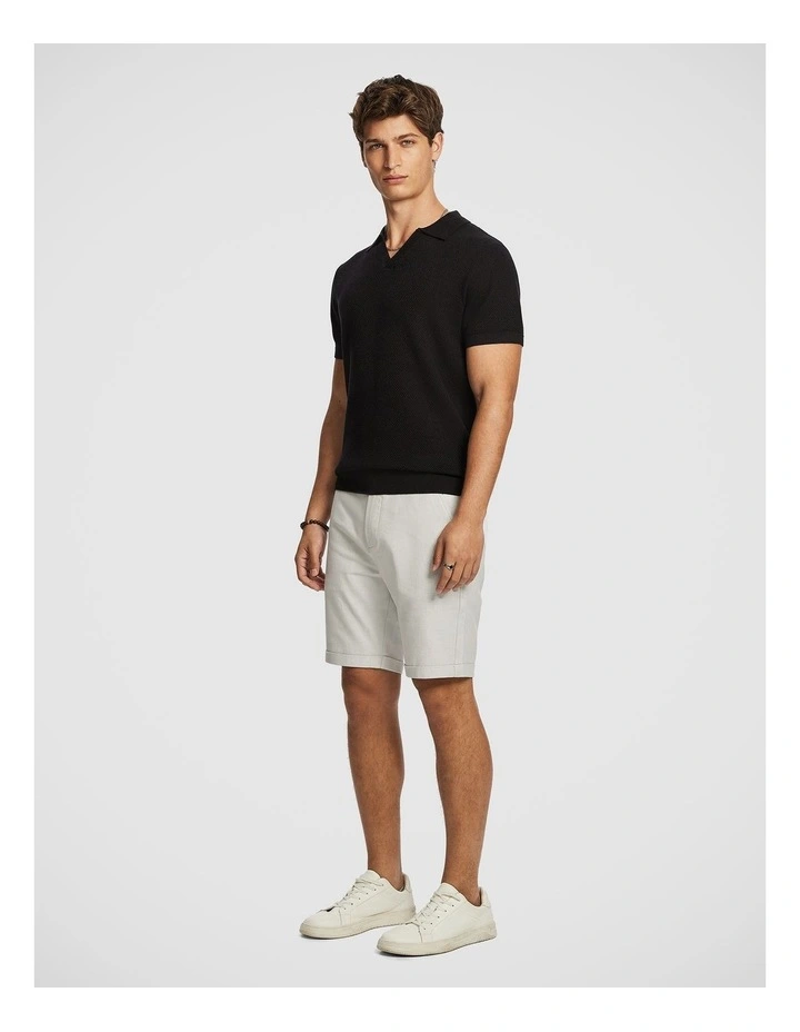 Rhodes Knit Polo Shirt in Black image 4