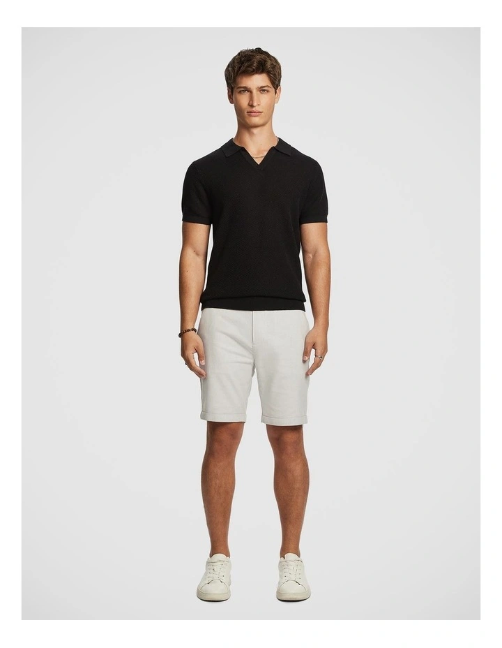 Rhodes Knit Polo Shirt in Black image 5