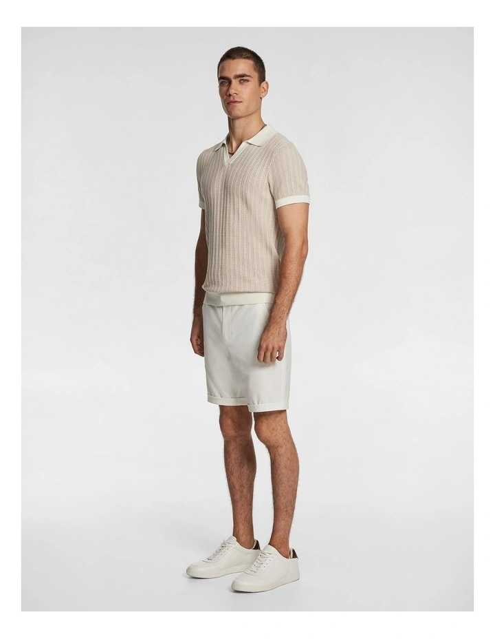 Bilgola Knit Polo Shirt in Natural image 4