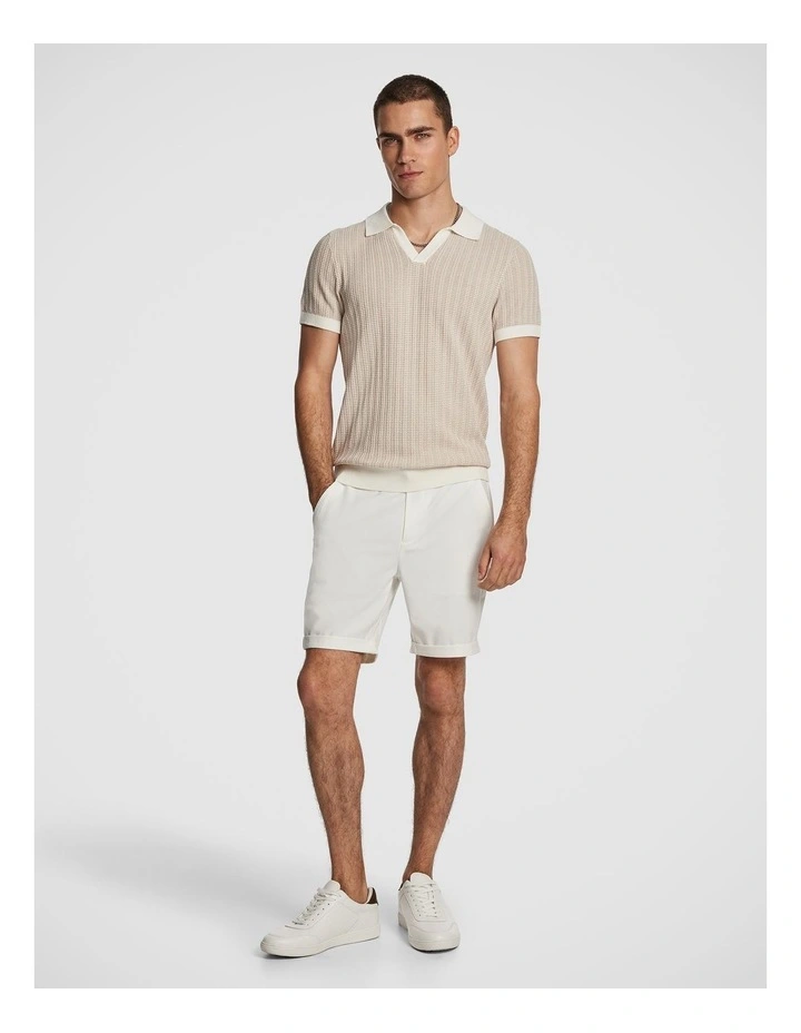 Bilgola Knit Polo Shirt in Natural image 5