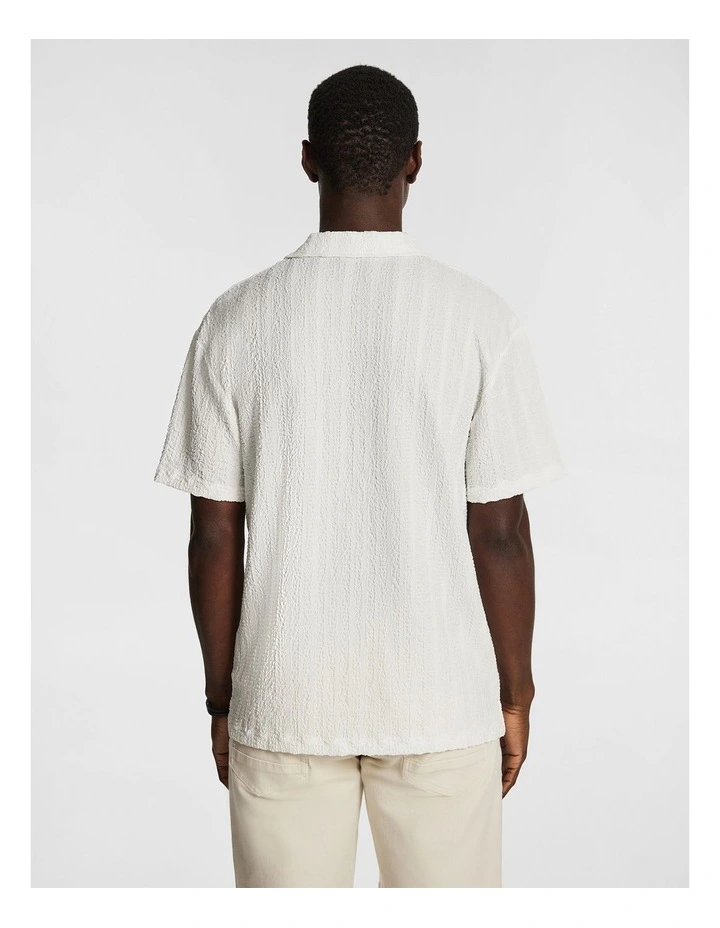 Buddy Textured Polo Shirt in White image 2