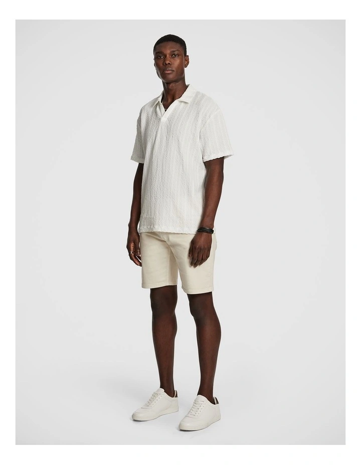 Buddy Textured Polo Shirt in White image 4