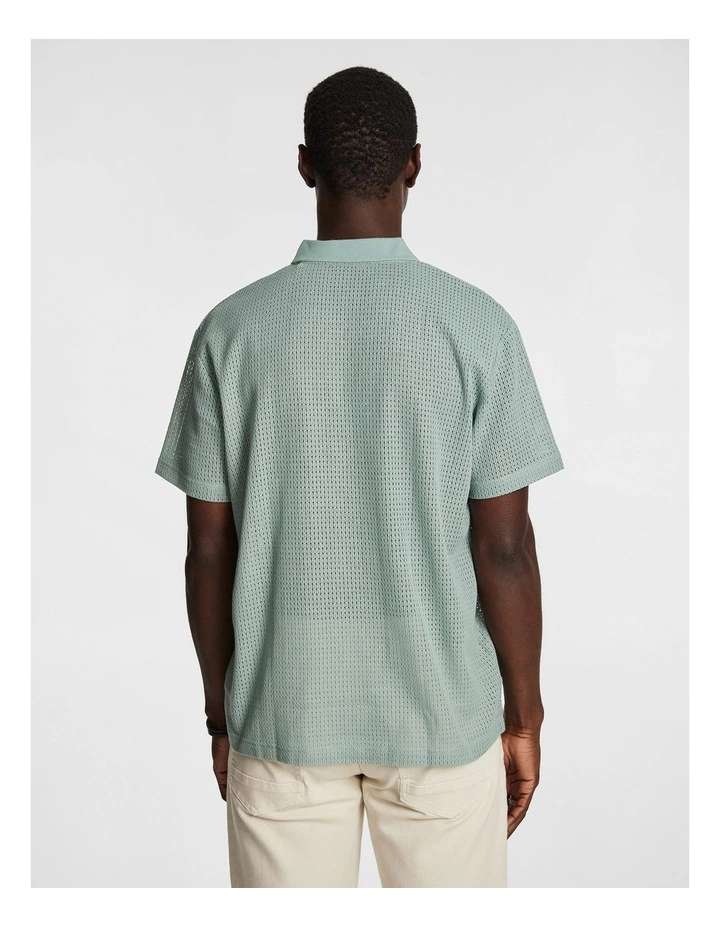 Quinn Textured Polo Shirt in Mint image 2