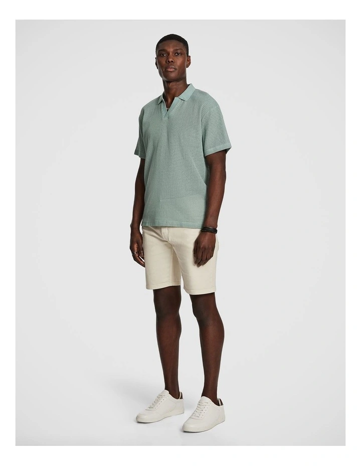 Quinn Textured Polo Shirt in Mint image 4