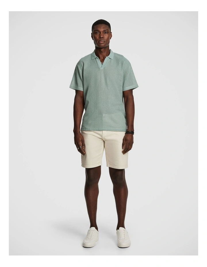 Quinn Textured Polo Shirt in Mint image 5