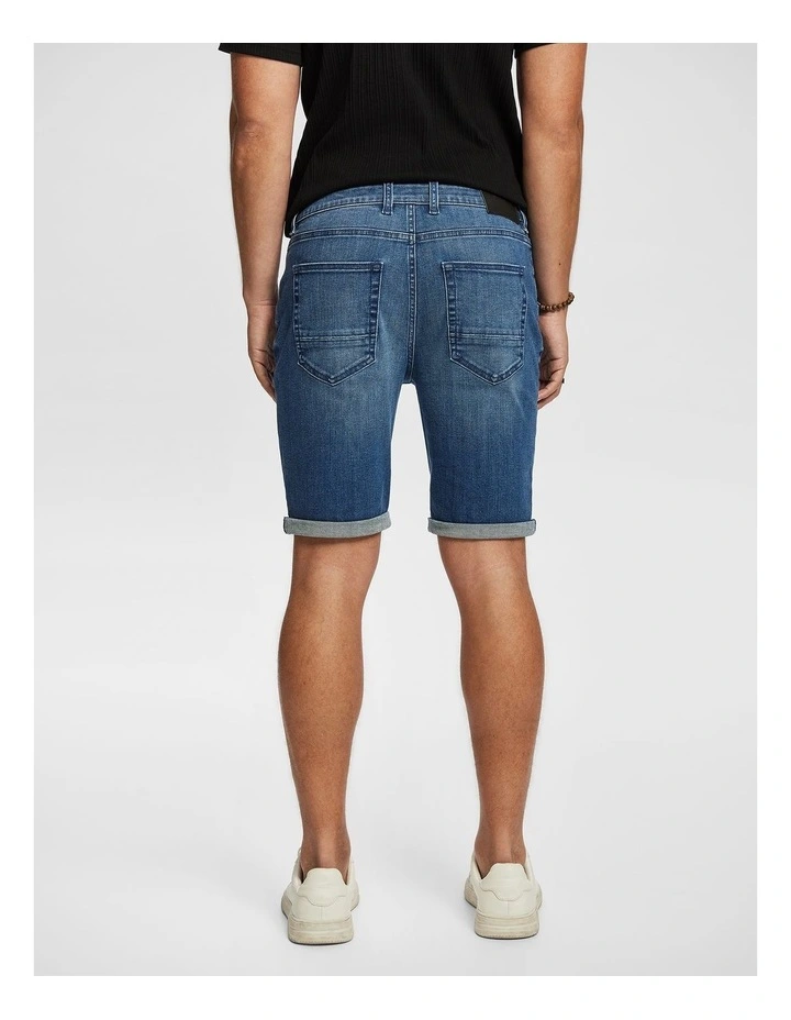 Maxwell Denim Shorts in Mid Blue image 2